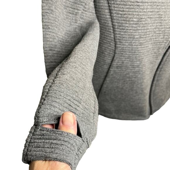 STOIC Jacket Hoodie‎ Full Zipper Long Sleeve Ribbed Knit Gray Size Medium - Picture 7 of 11